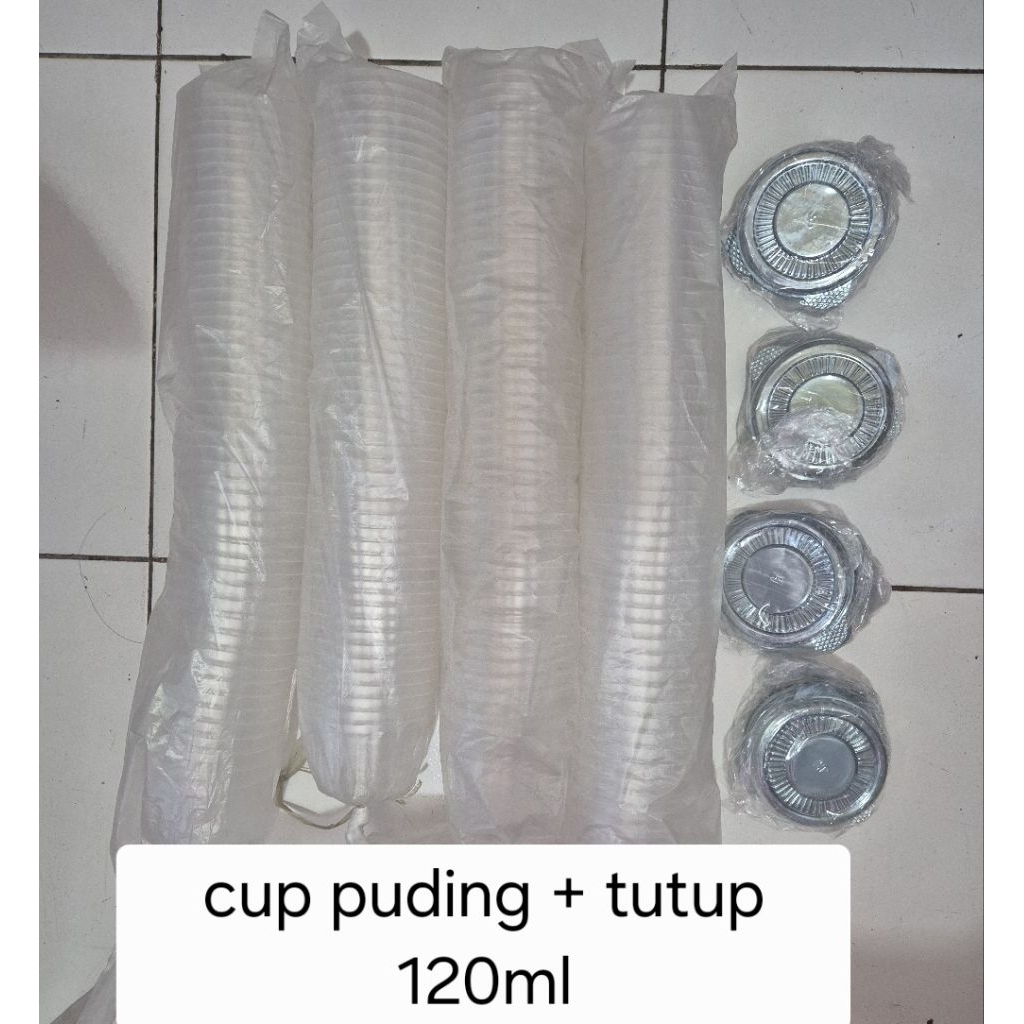 50pcs 120 ml cup puding dan tutup