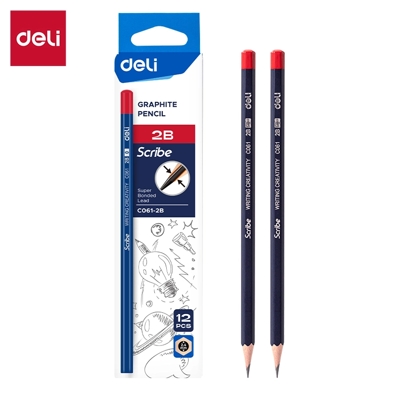 

DELI PENSIL KAYU (GRAPHITE PENCIL) 2B C061-2B