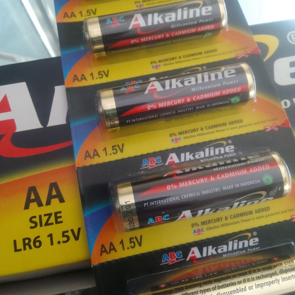 Baterai ABC Alkaline AA Batre jam dinding Alkalin kecil A2