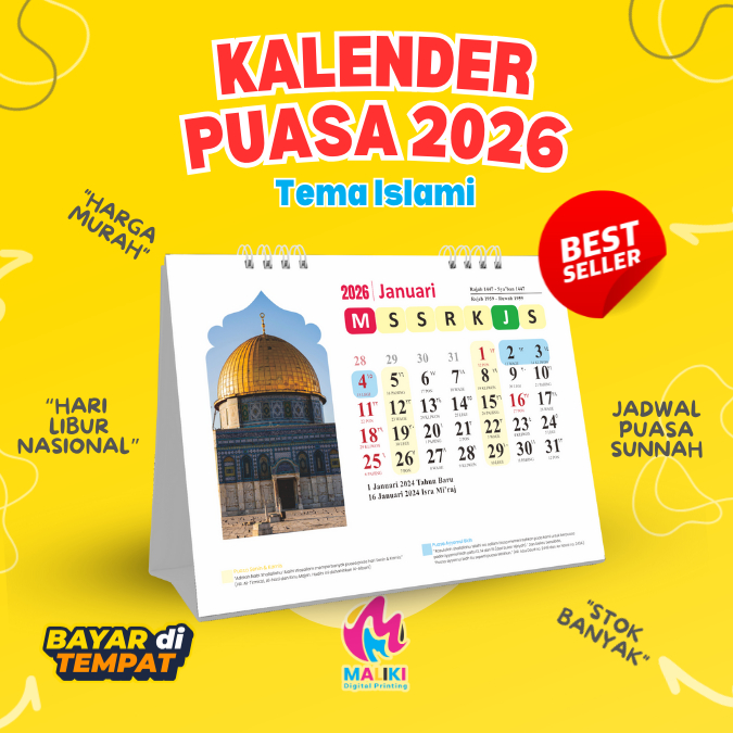 Kalender Puasa Sunnah Tema Islami 2026