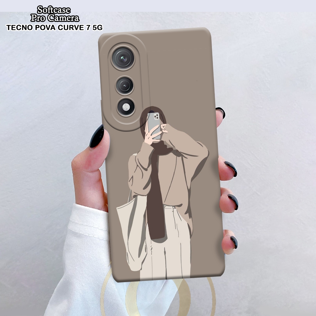 Case Tecno Pova Curve 7 5G - ORORA - Casing Tecno Pova Curve 7 5G - Motif case Hijab - Tecno - Softc