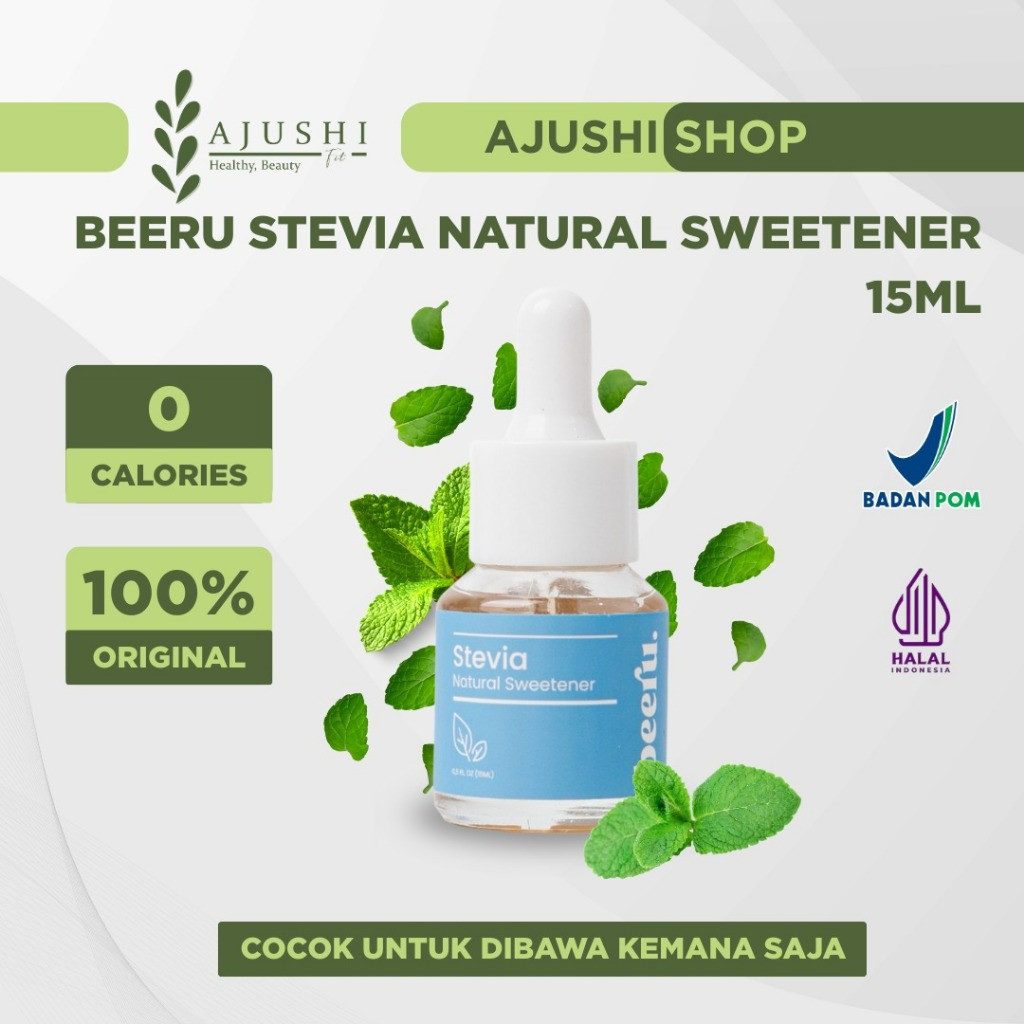 

BEERU Stevia Natural 15 ML Sweetener Pengganti Gula Sehat Pemanis Alami Nol Kalori