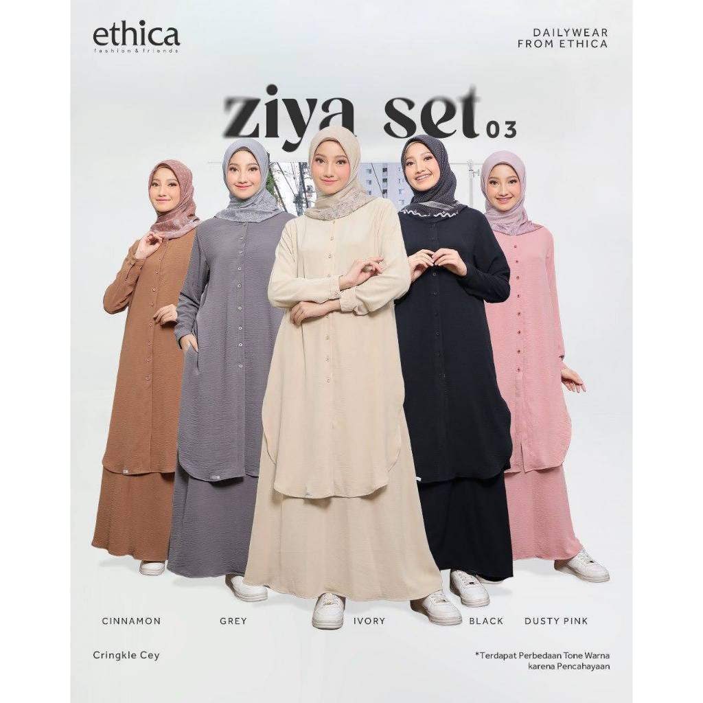 ABAYA SET ETHICA ZIYA SET 03 DUSTY PINK - BY ETHICA