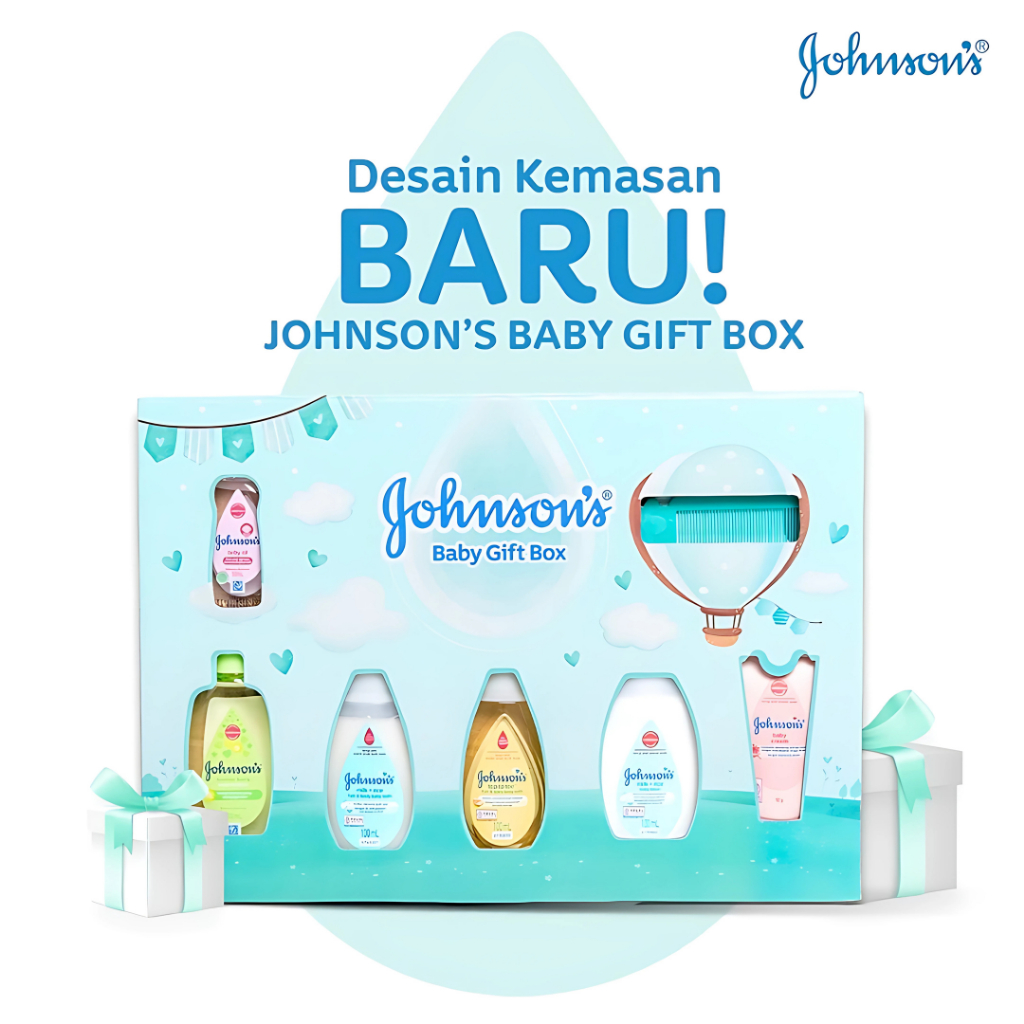 JOHNSON’S Baby Gift Box Paket Perawatan Bayi Lengkap – Sabun, Lotion, Bedak, Cologne, Oil, Cream + B