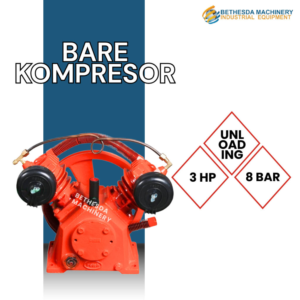 Mesin Kepala Kompresor 8 BAR 3 HP BARE Kompresor SHARK 3 Piston