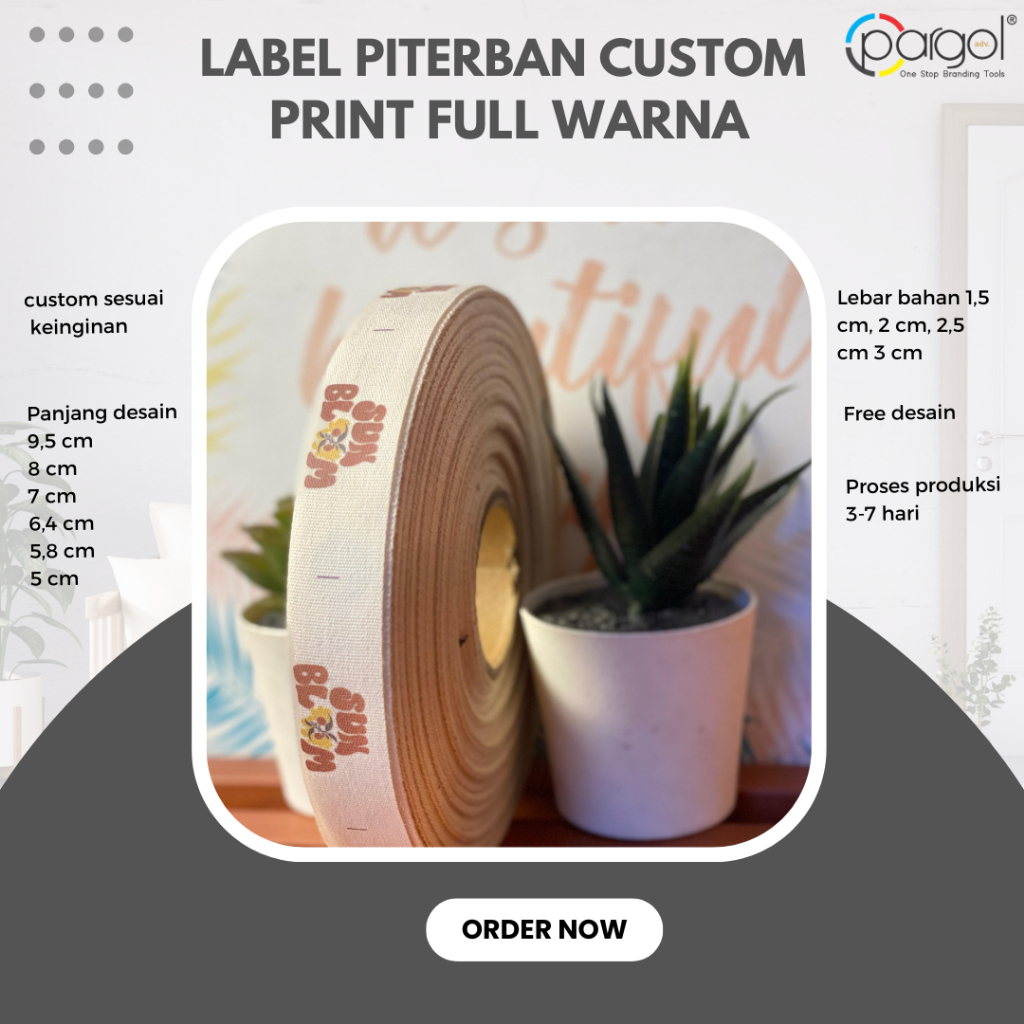 

Label Piterban Import Print Full Warna - Cetak Custom Nama & Logo Brand