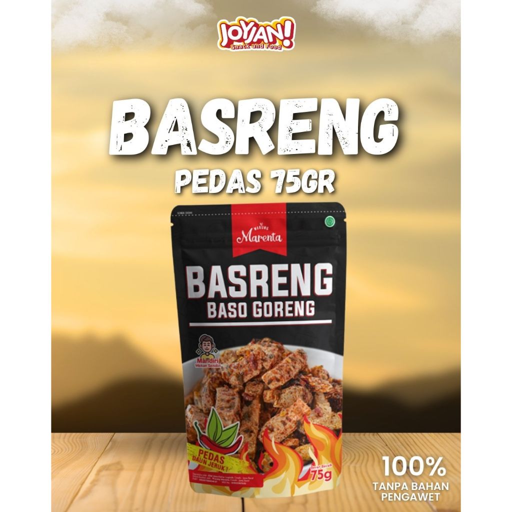 

joyjan x Marenta Basreng Pedas Daun Jeruk Mandiri Puas Makan Sendiri - 75gr Baso Goreng Viral Sultan Bandung