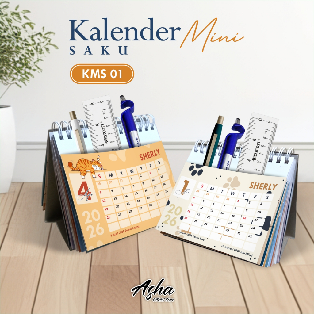 

KALENDER DUDUK MINI SAKU 2026 - KALENDER MEJA CUSTOM - KALENDER UNIK FINISHING SPIRAL