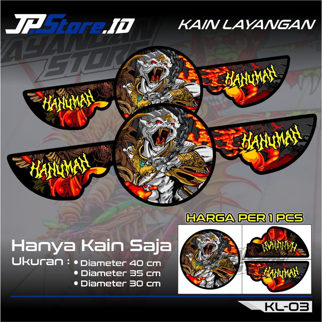 Kain Layang - Layang Naga Full Print Motif Hanuman