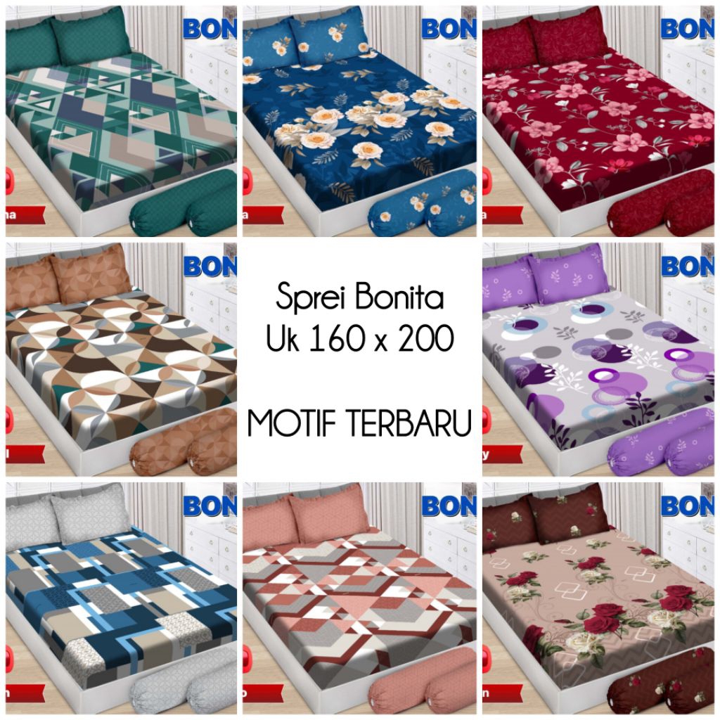 Sprei Bonita Uk 160x200 / MOTIF TERBARU / SPREI QUEEN SIZE / SPREI ANAK / SPREI DEWASA