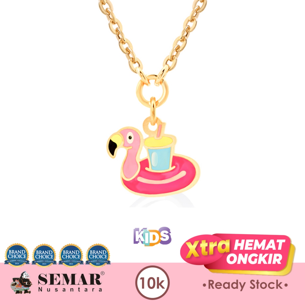 Kalung Emas Anak Baby Colour Flamingo Gold 10K Semar Nusantara