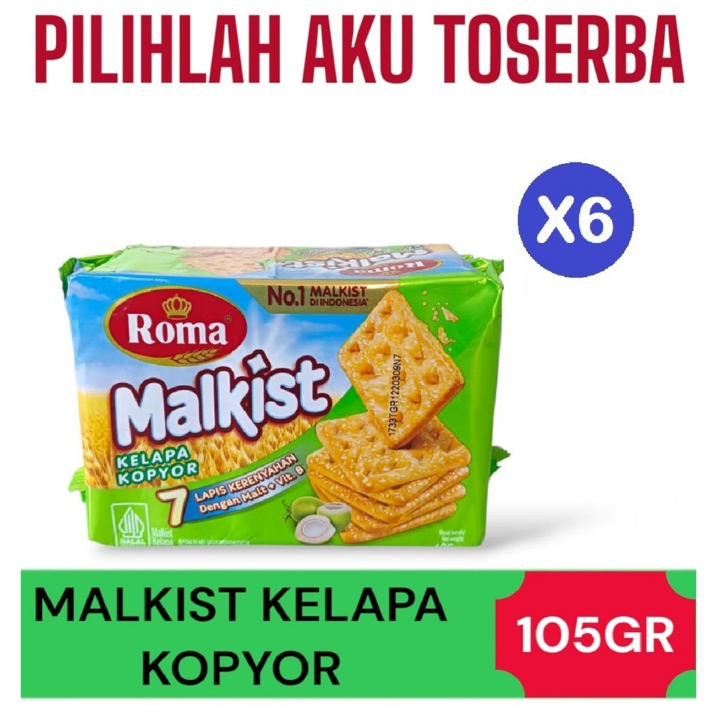

Biskuit Roma Malkist KELAPA KOPYOR 105 gr - ( HARGA PAKET ISI 6 )