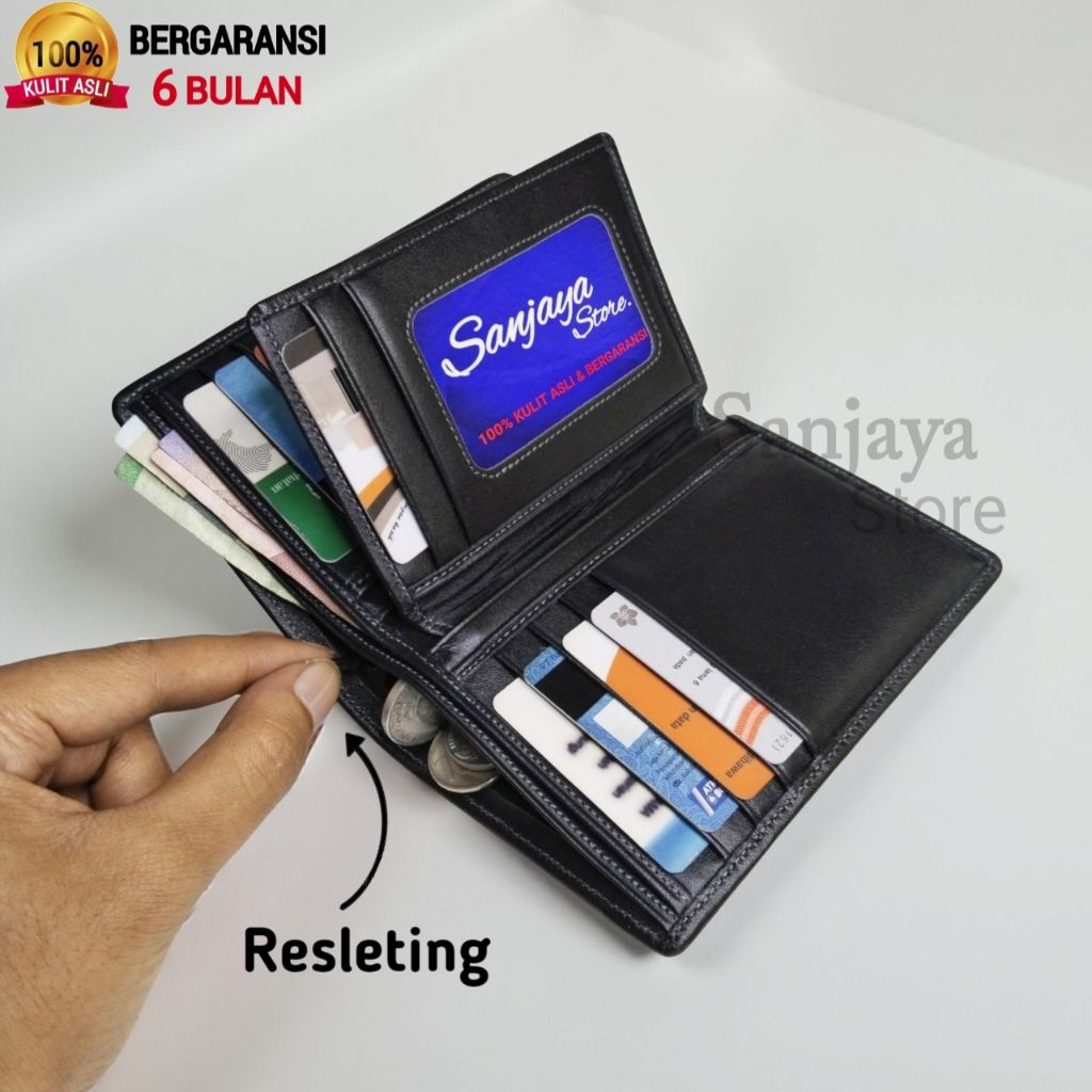 Dompet Kulit Pria Asli Original / Dompet Pria Kulit Asli / Dompet Pria 3/4 Resleting