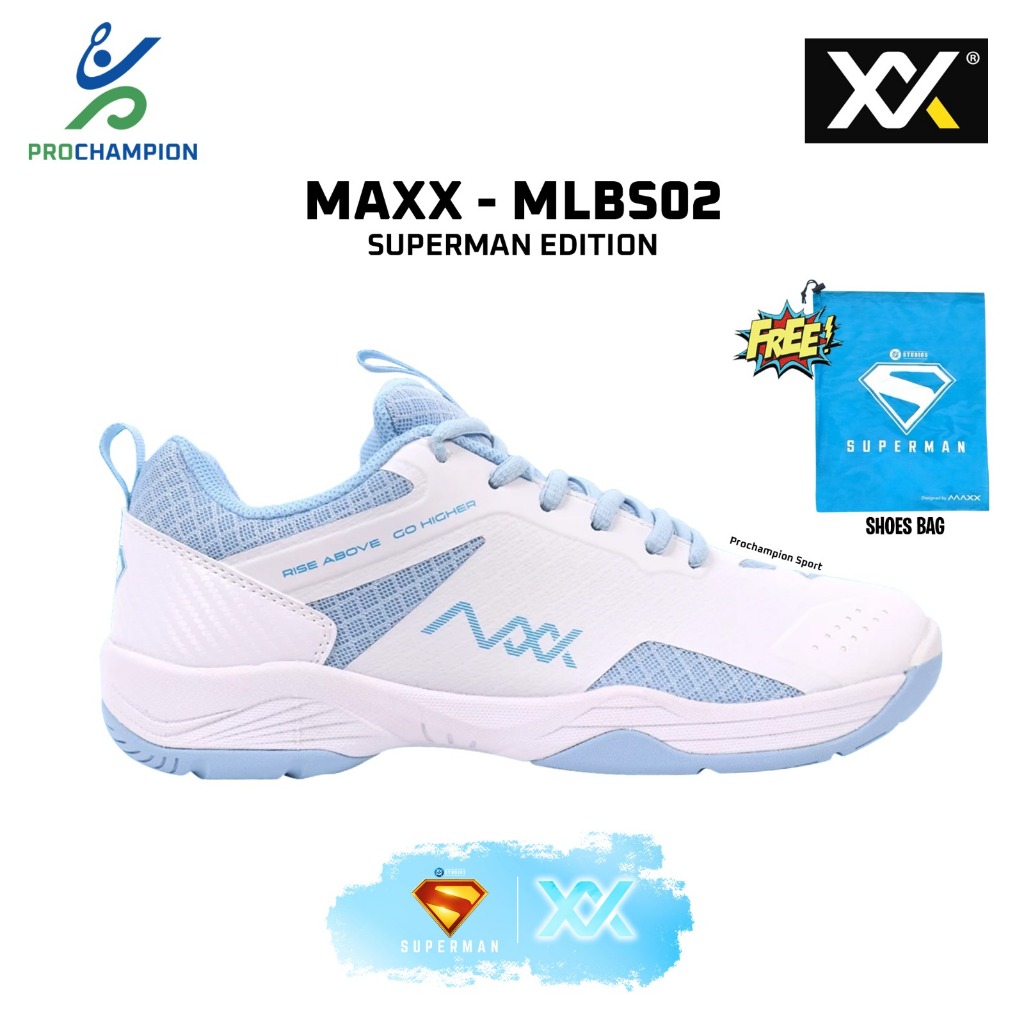 Sepatu Badminton MAXX Superman  MLBS02 White Sky Blue