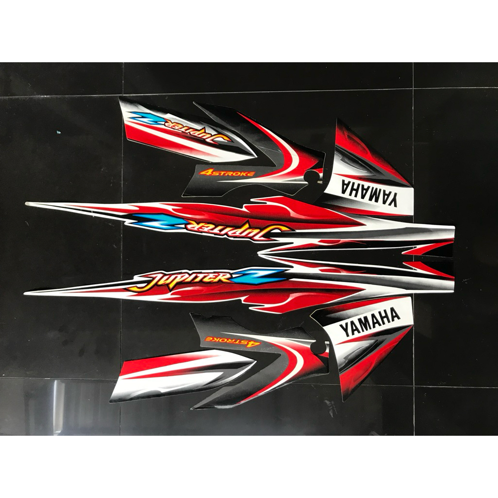 STRIPING STIKER JUPITER Z RUJI 2005 PUTIH HITAM