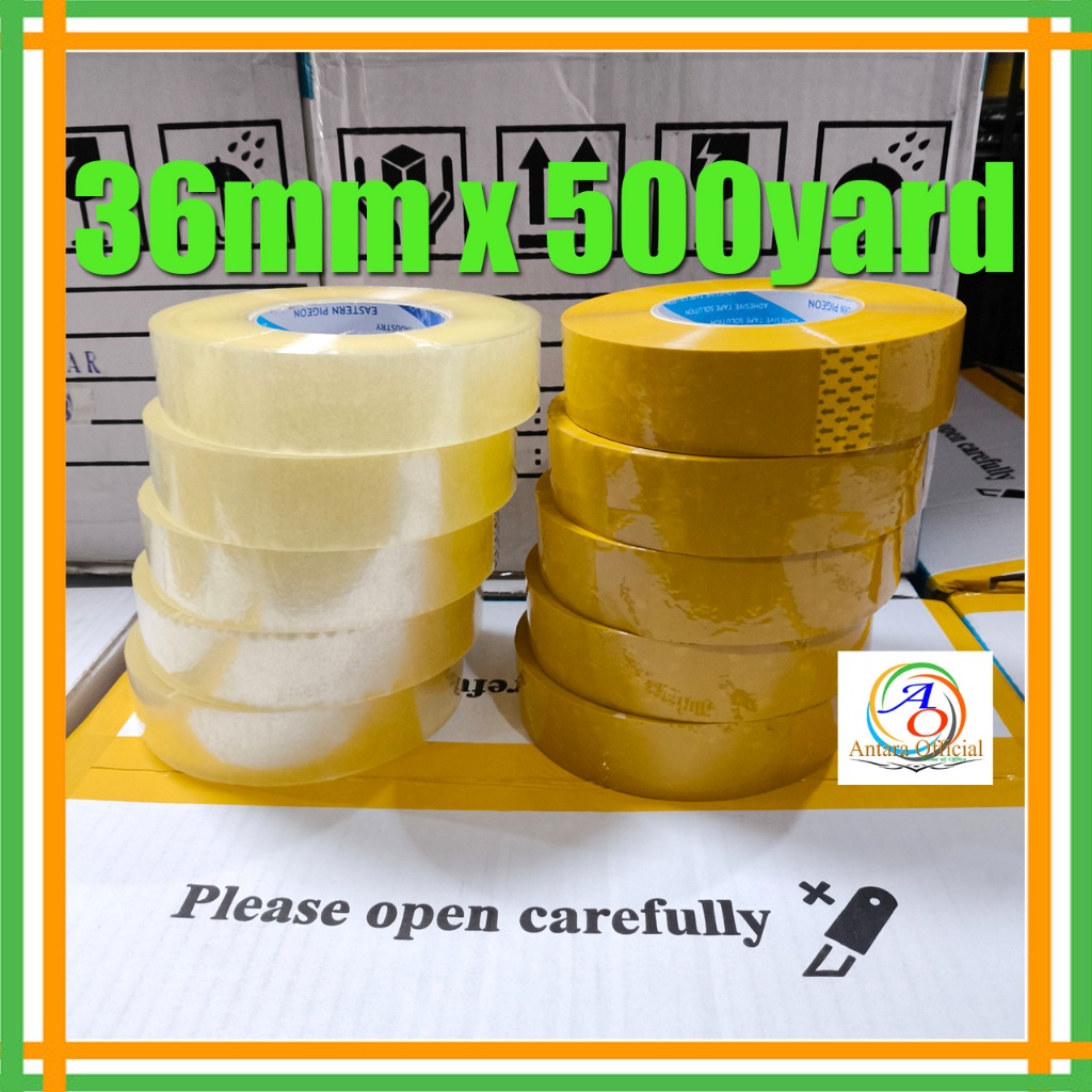 

Lakban 500 Yard Lebar 36mm 1 1/2 Inchi Kualitas Bagus Bening Coklat Isolasi Jumbo Opp Packing 36mmx500yard Selotip Selasiban Eastern Pigeon