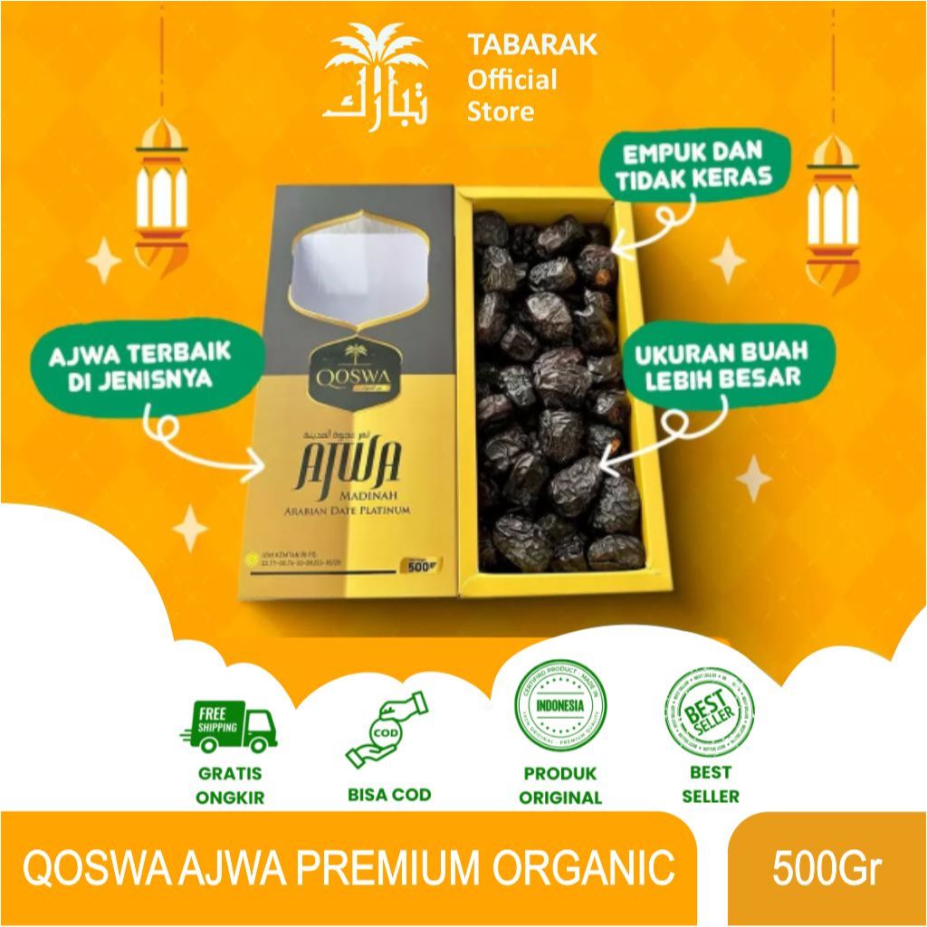 

Qoswa Ajwa Madinah 500g Organik ORIGINAL - Kurma Nabi - Madinah Dates