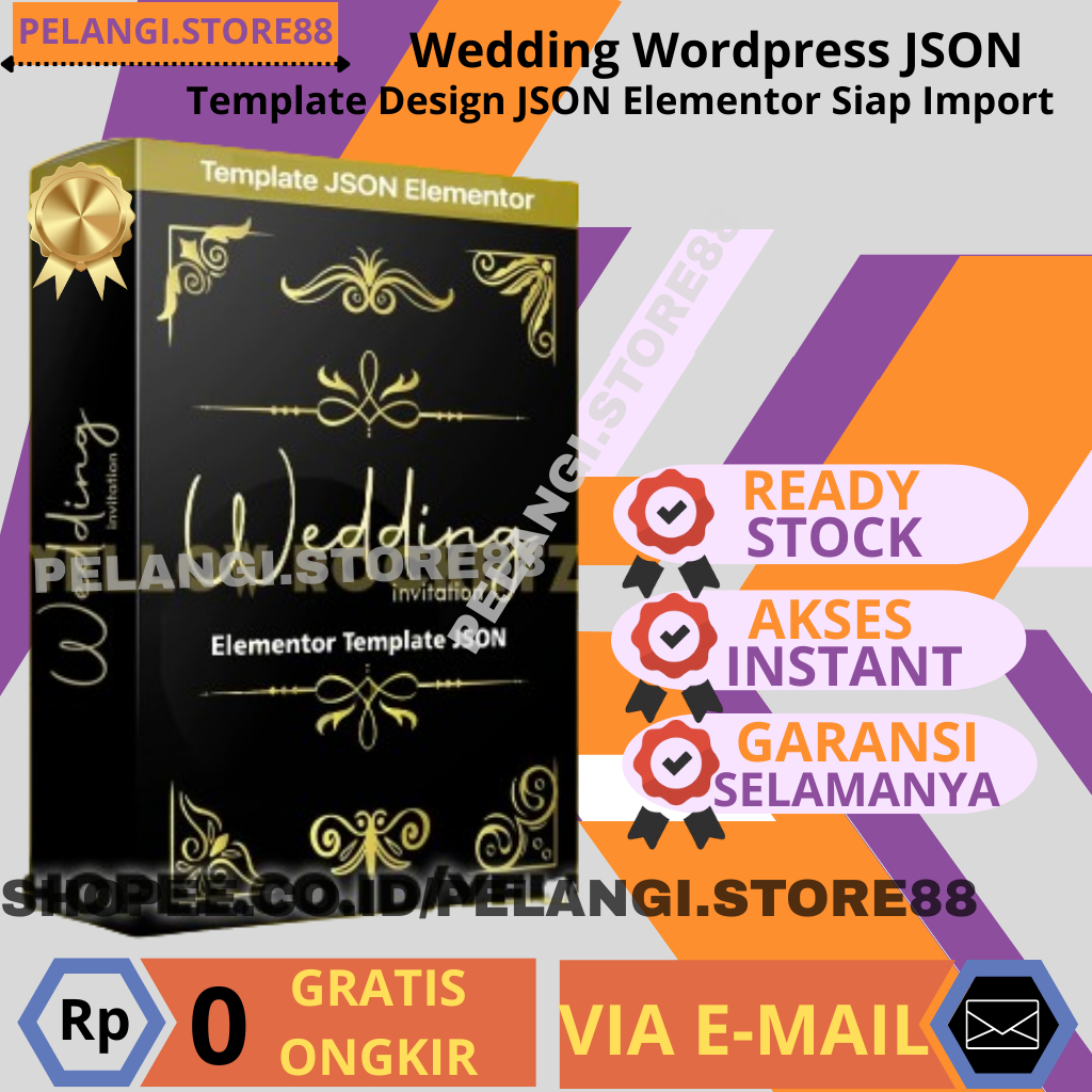 FULL Template Wedding WordPress Elementor Elegan || Template Undangan Pernikahan Elementor Modern