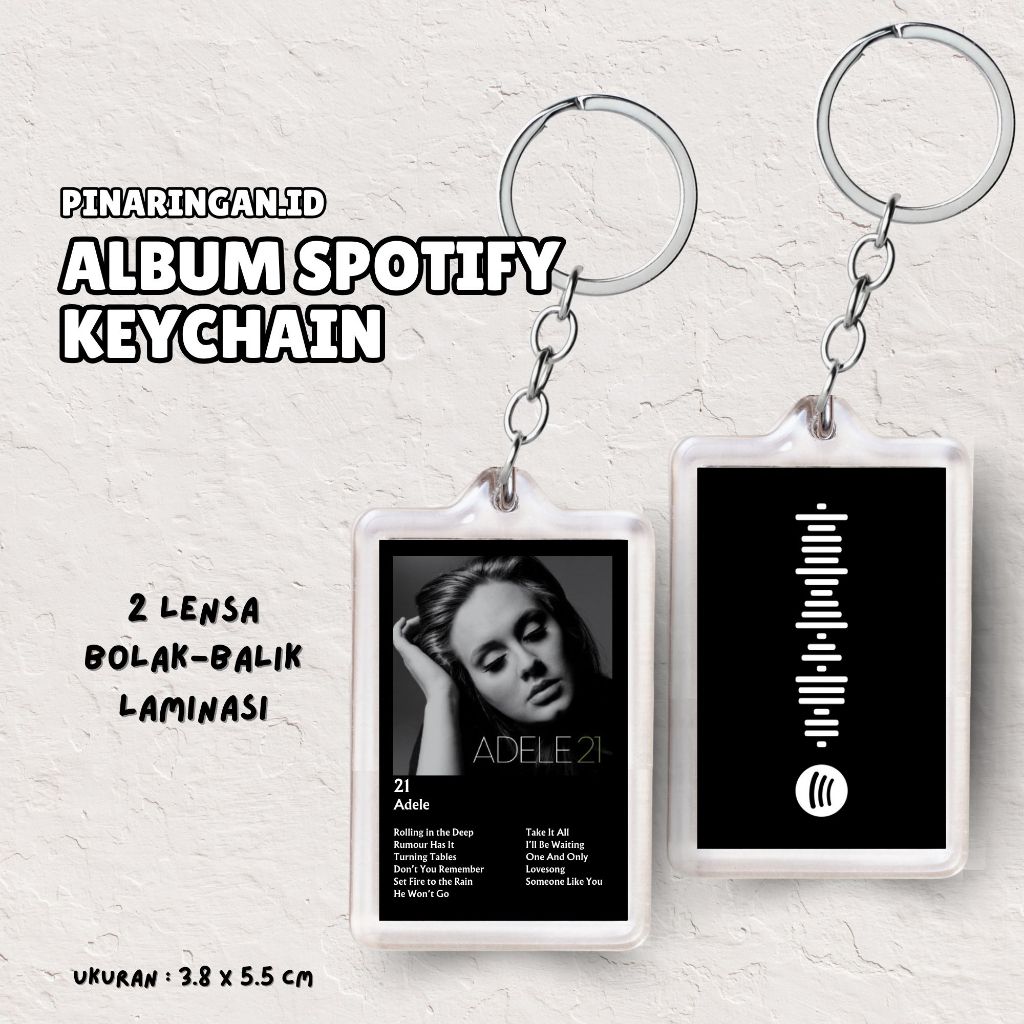 (Adele) GANCI PREMIUM ACRYLIC SPOTIFY ALBUM BISA DI SCAN DI SPOTIFY FULL LAMINASI GLOSSY
