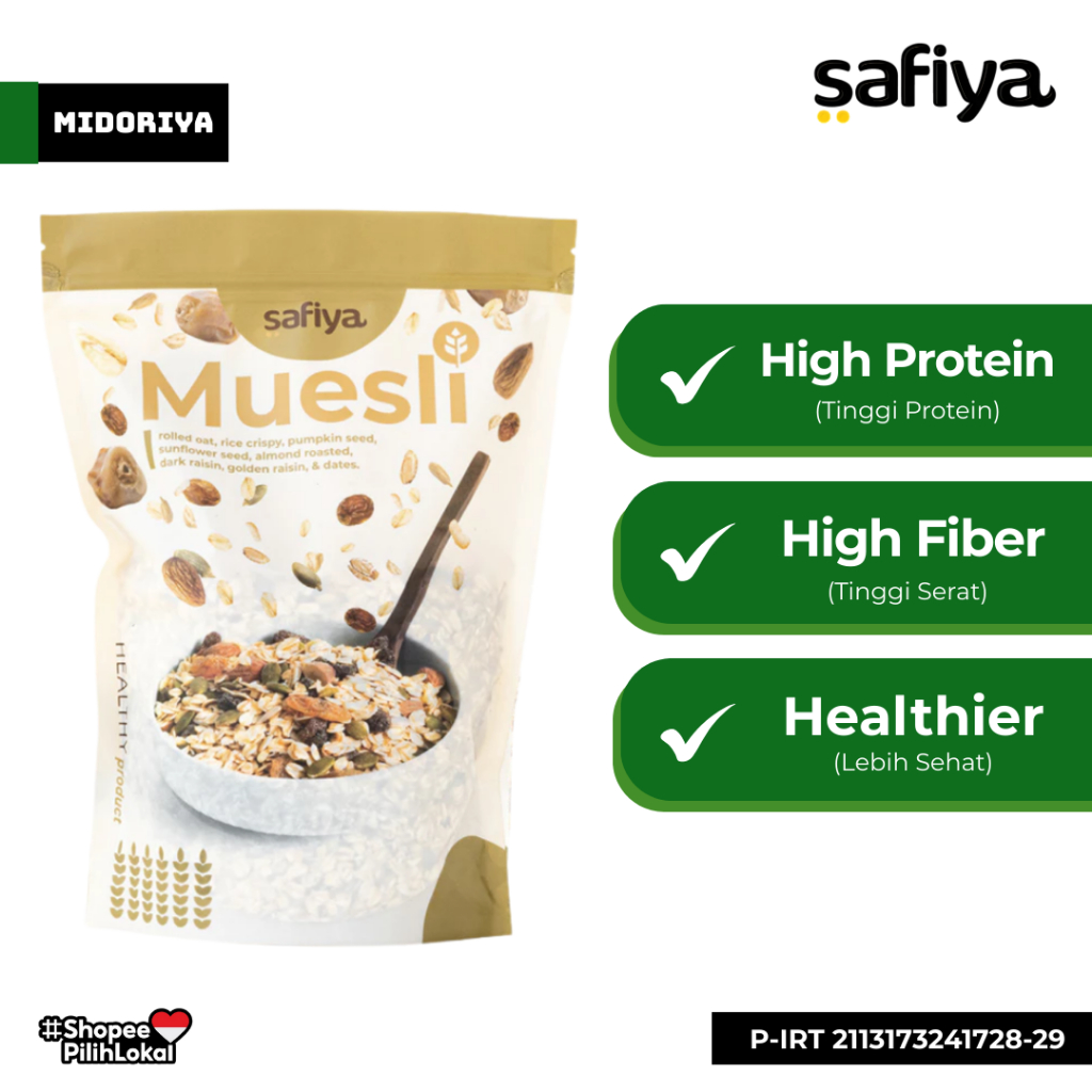 

Safiya Muesli Fruit and Seed Rasa Original Sereal Sehat Healthy Food Bagus Untuk Diet