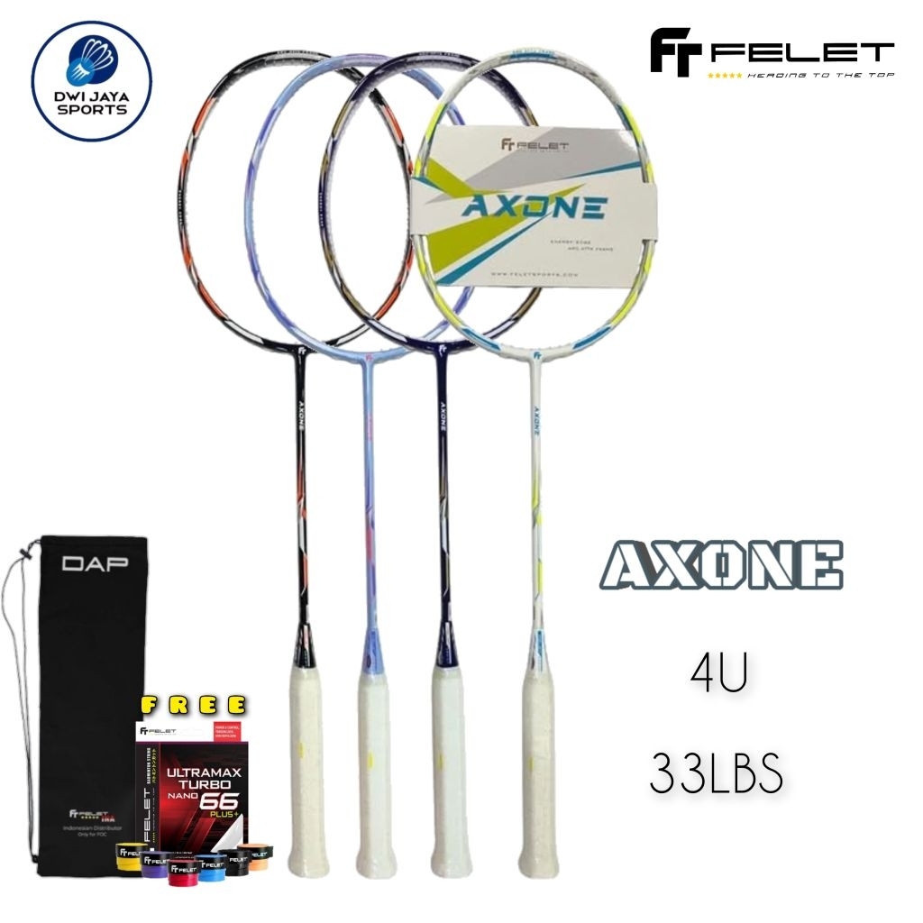 New Raket Badminton Felet AXONE Original | Raket Felet AXONE 4U | Felet AXONE