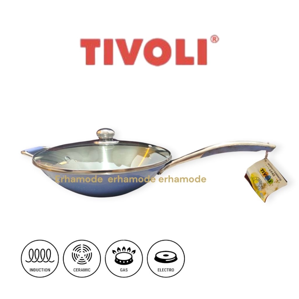 Wajan Stainless Steel Tivoli 30cm Wok Cookware Sus 18/10
