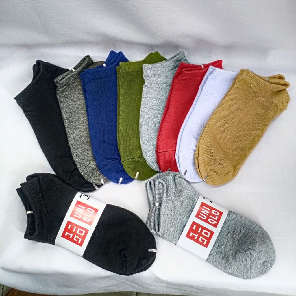 UNIQLO BASIC KAOS KAKI PENDEK BAWAH MATA KAKI ANGKLE SOCKS 3 pasang UNISEX