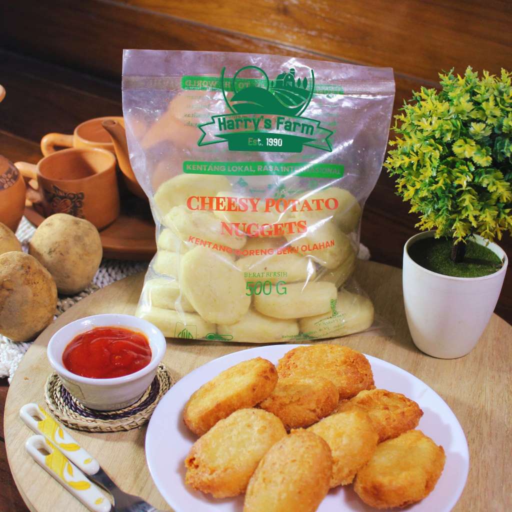 

Kentang Goreng | Cheesy Potato Nuggets 1 KG | Kentang Frozen | Kentang Lokal | Makanan Beku