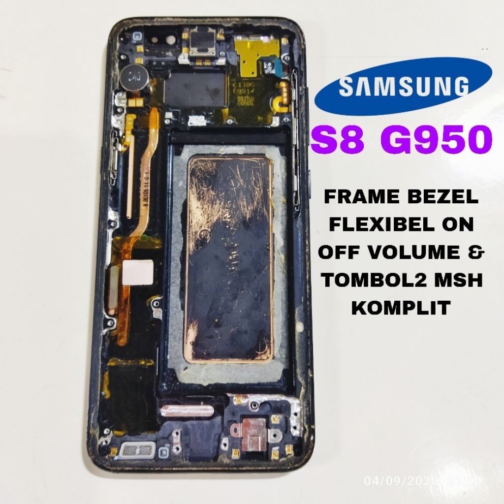 Samsung S8 G950 frame Bezel tatakan lcd flex on off volume Tombol2 original copotan