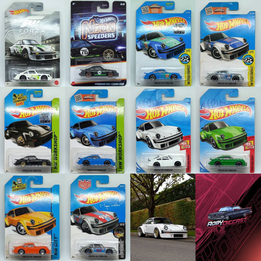 Hot Wheels Porsche 934 Turbo RSR Forza Motorsport Neon Speeders Black Blue Workshop Falken Silver Sp