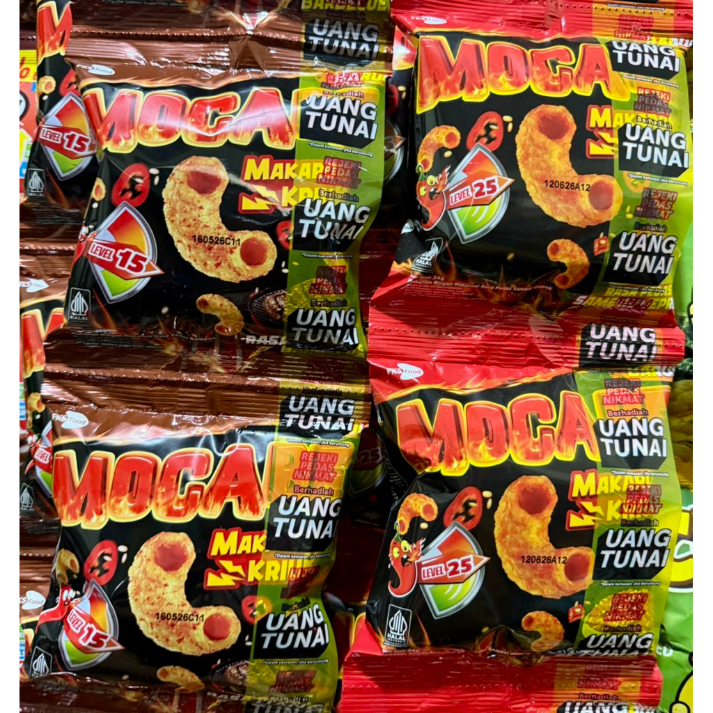 

Mocabe macaroni snack pedas ECER per renteng