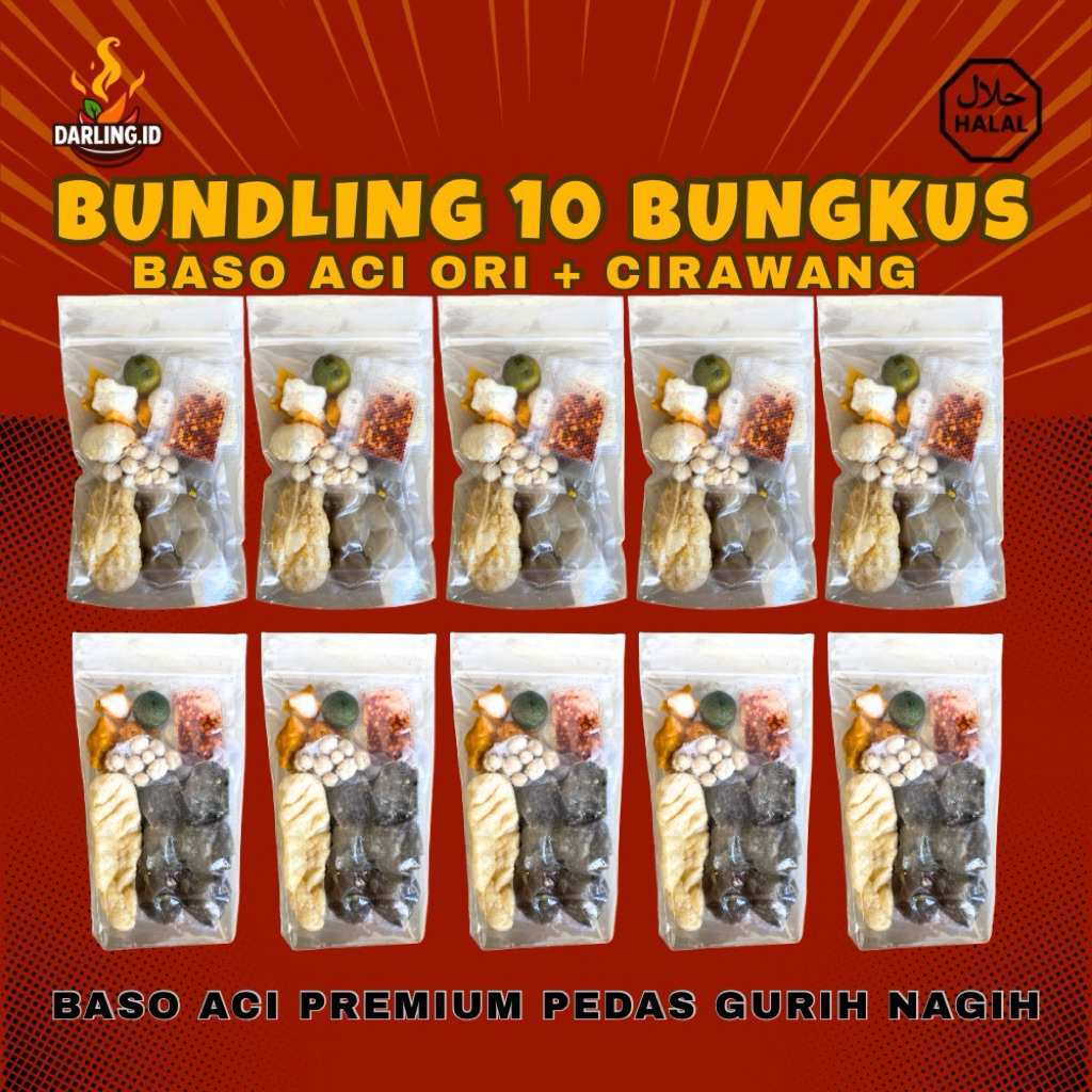 

TEBUS MURAH!! BUNDLING 10 BUNGKUS CIRAWANG & BASO ACI ORI CHILI OIL KUAH KALDU-FOOD INSTAN HOTPOT PEDAS TERMURAH