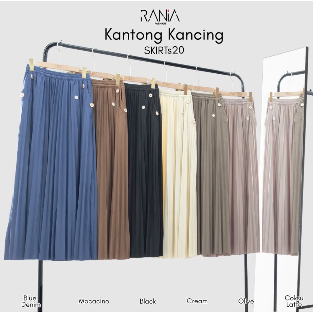 Rok Plisket Rania Zr Dan Hi Fashion Original Variasi Saku Kancing Original Tbk