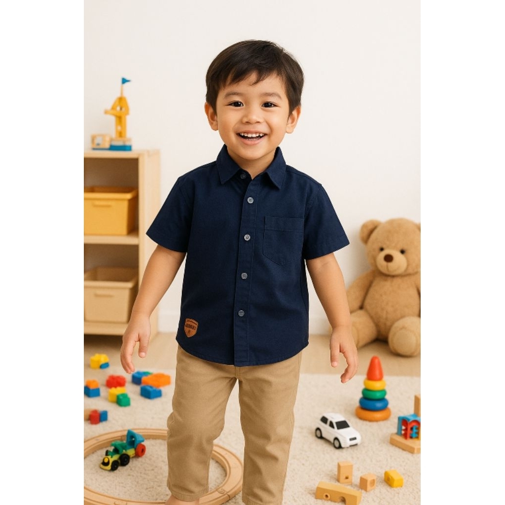 Kemeja Anak Laki-Laki Lengan Pendek usia 1- 6 tahun| Baju Formal & Casual Kids Fashion