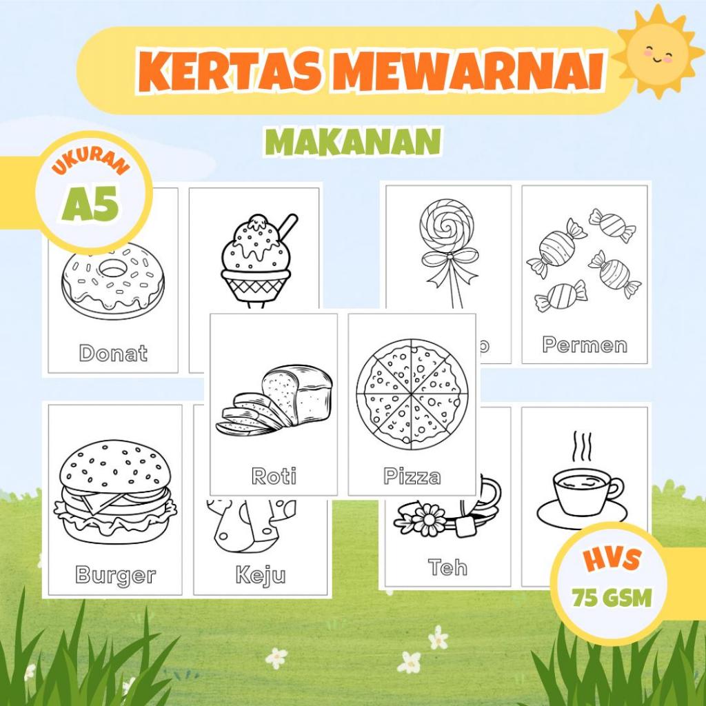 

Kertas Mewarnai Tema Makanan | isi 20 Gambar Berbeda