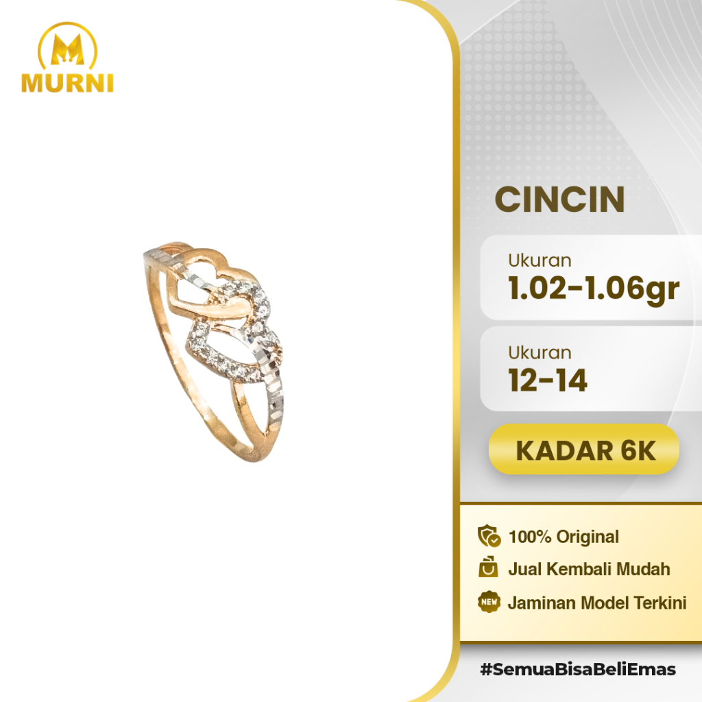 MURNI Cincin Couple Heartlink 6K Toko Murni Bekonang