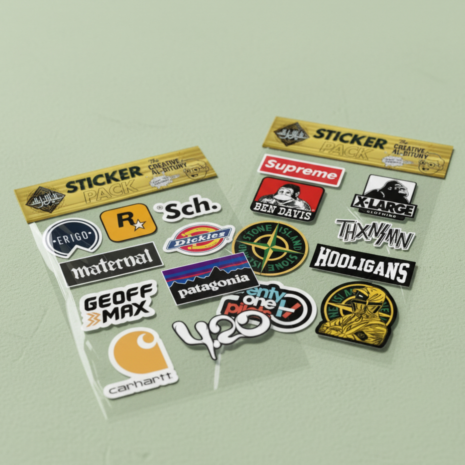 

Paket Stiker Brand Fashion & Lifestyle – Supreme, Stone Island, X-Large, Ben Davis