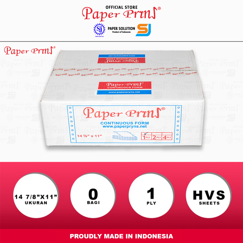

Paperpryns Kertas Continuous Form 1PLY HVS 14 7/8" x 11