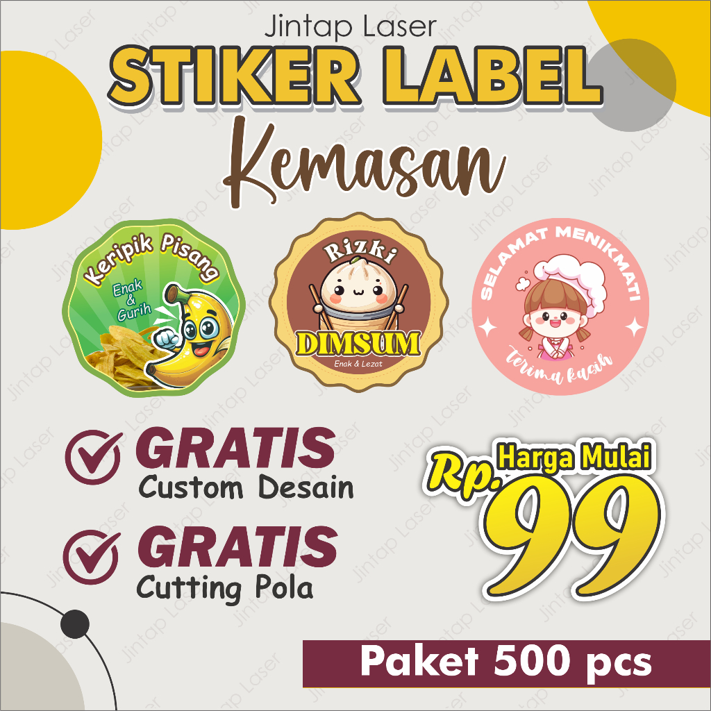 

500 PCS Stiker | Sticker Pack | Stiker Label | Stiker Custom Nama | Logo – Anti Air & Tahan Lama | Stiker Kustom | Cutting Stiker Presisi