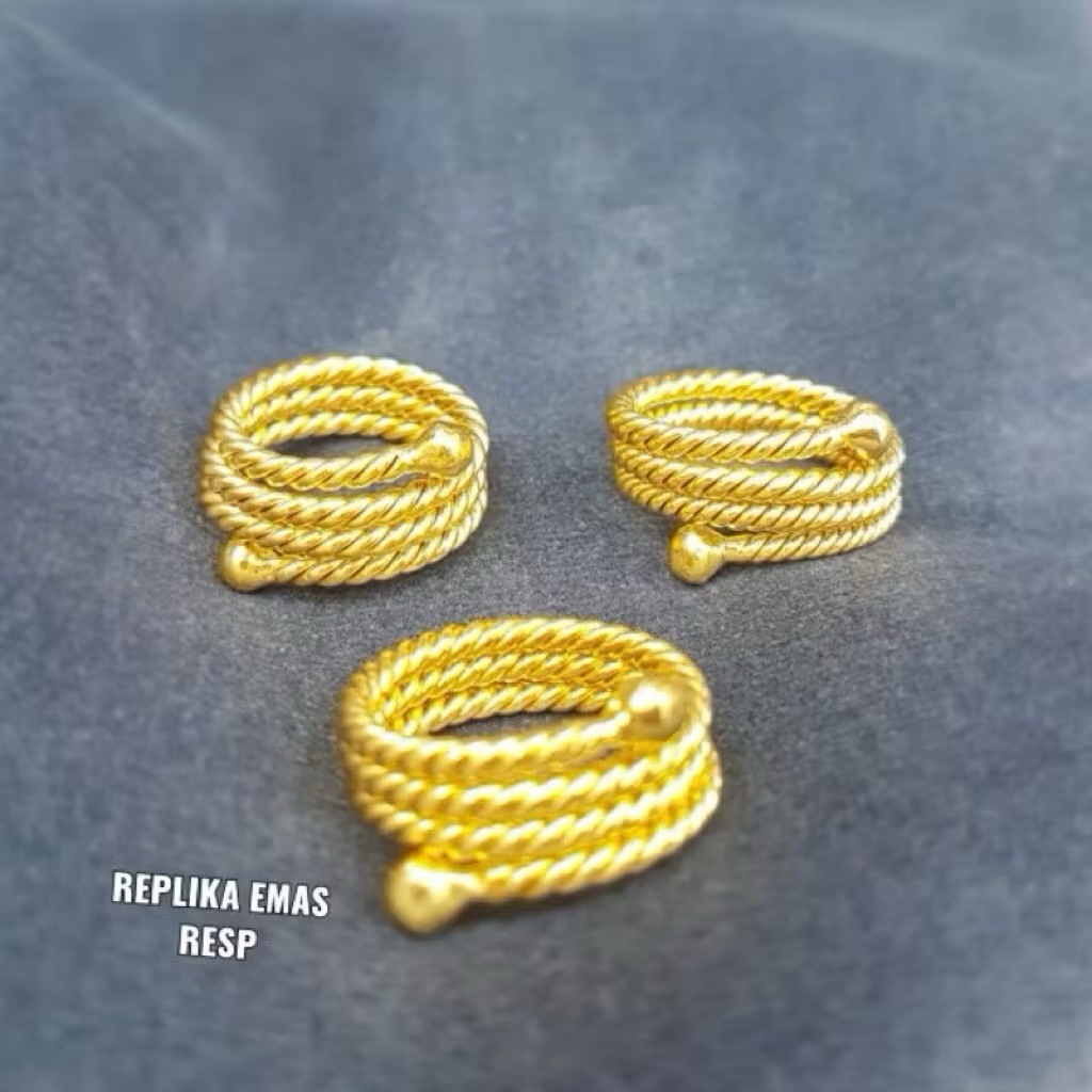 cincin lilit replika emas london lapis emas 24K persis seprti emas asli