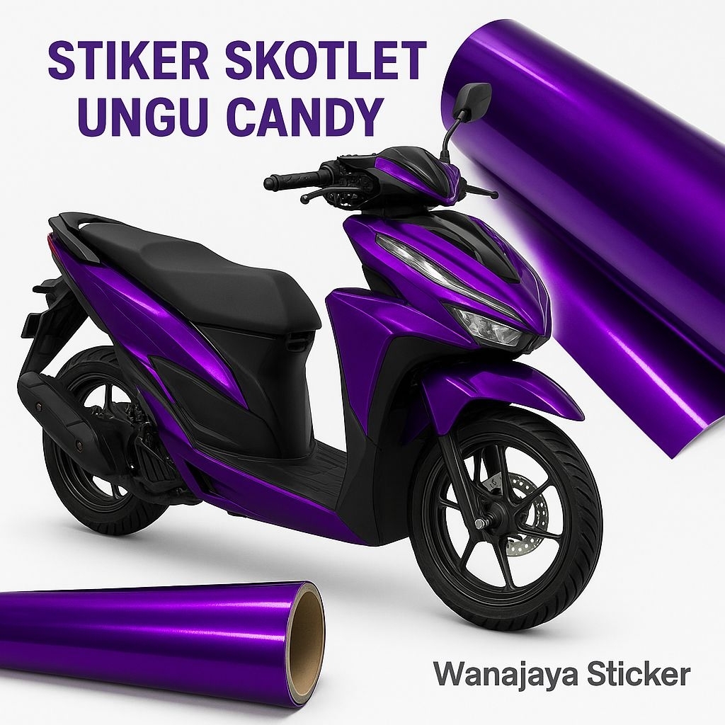 Skotlet Motor Ungu Candy Glossy Premium – Stiker Body Cutting Anti Pudar
