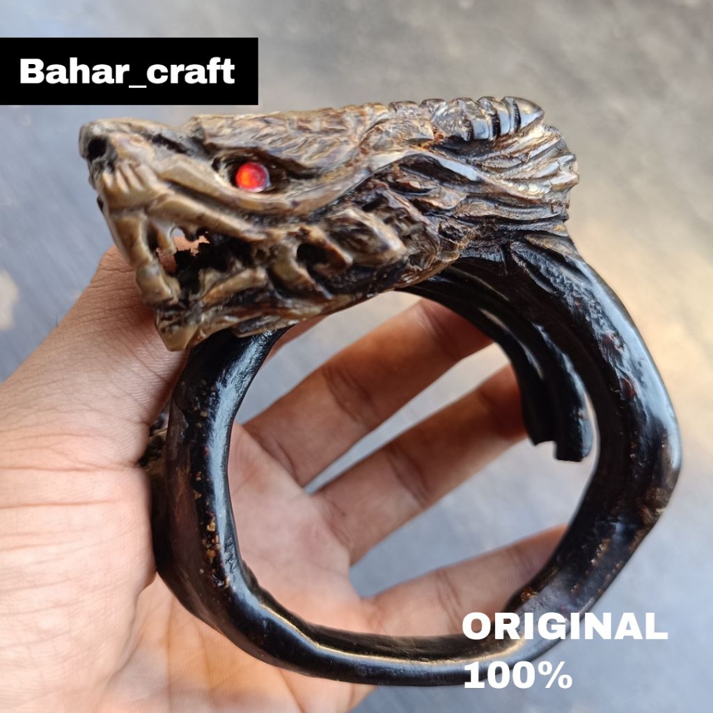 Gelang akar bahar ukir naga bonggol jumboo