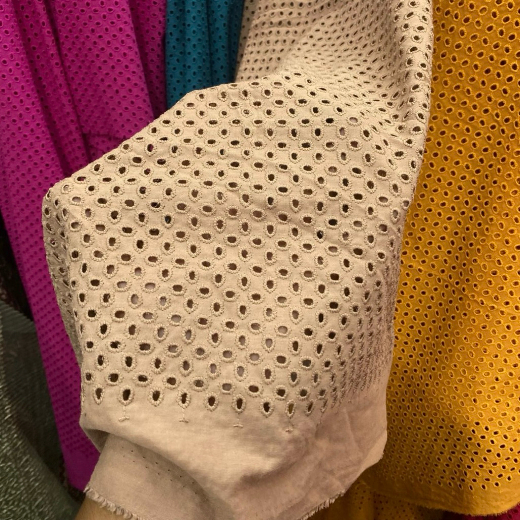 Kain Katun Bordir Premium - Kain katun bordir - katun bordir bolong