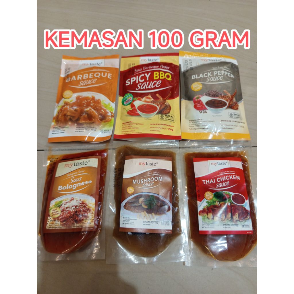 

[100gram] Saus MyTaste Barbeque/Blackpepper/Mushroom/Thai Chicken/Bolognaise/Spicy BBQ 100gram