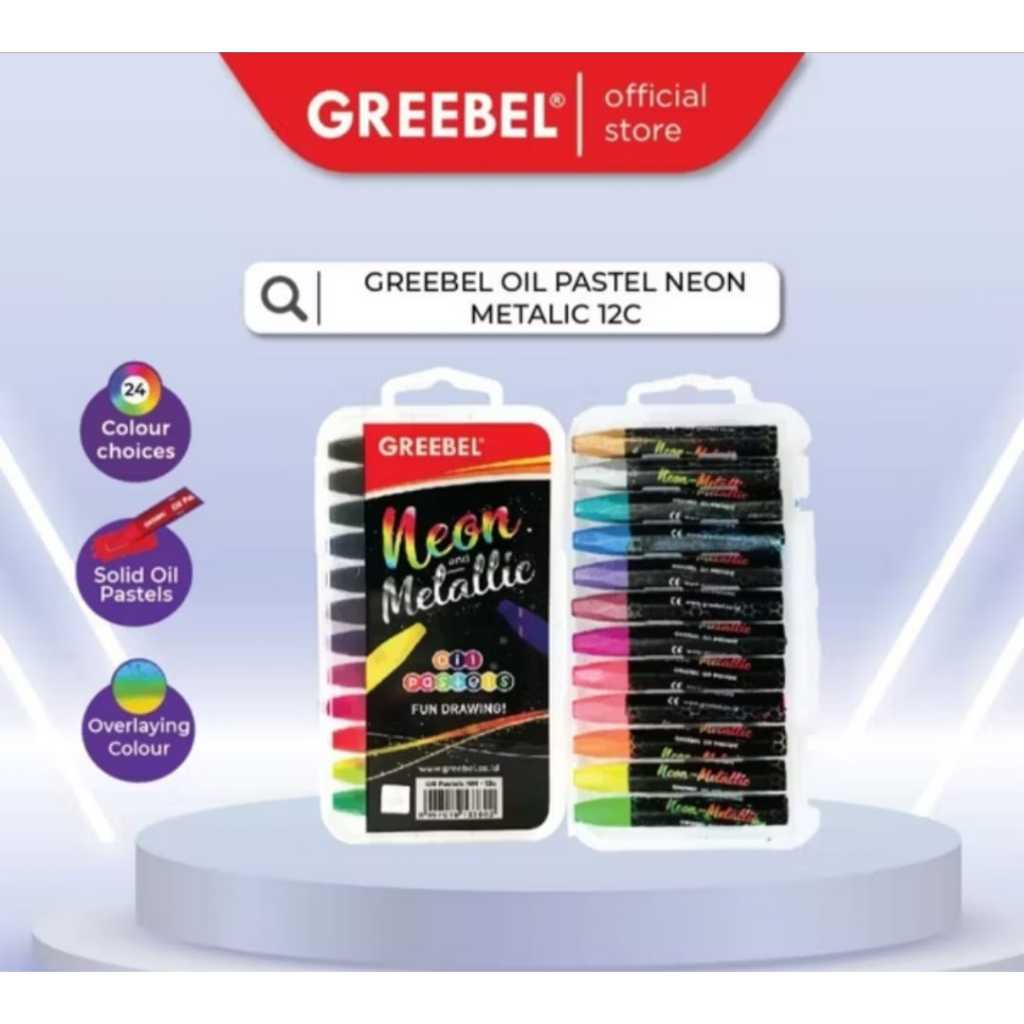 

Crayon Greebel Neon metalic 12 warna Non Toxic