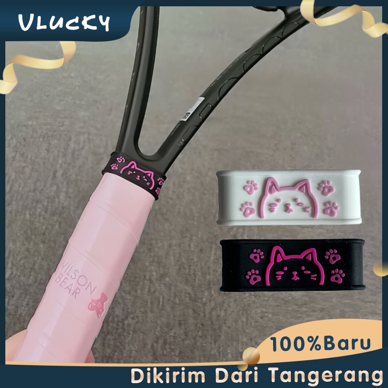 Cincin Raket Tenis Motif Cat Grip Cincin Serut Silikon Tennis Racket Grip