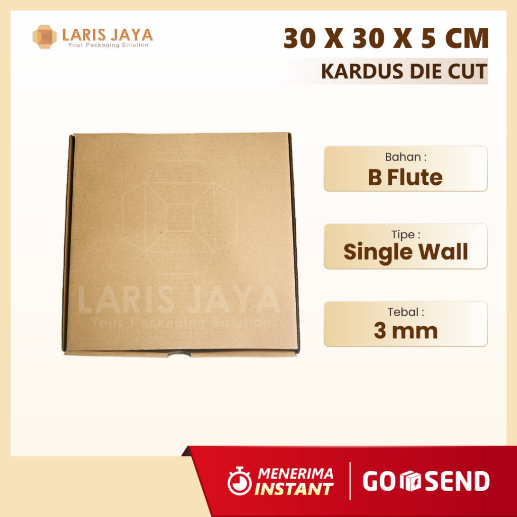 

(Min 5 Pcs) Kardus Pizza Die Cut 30 x 30 x 5 cm