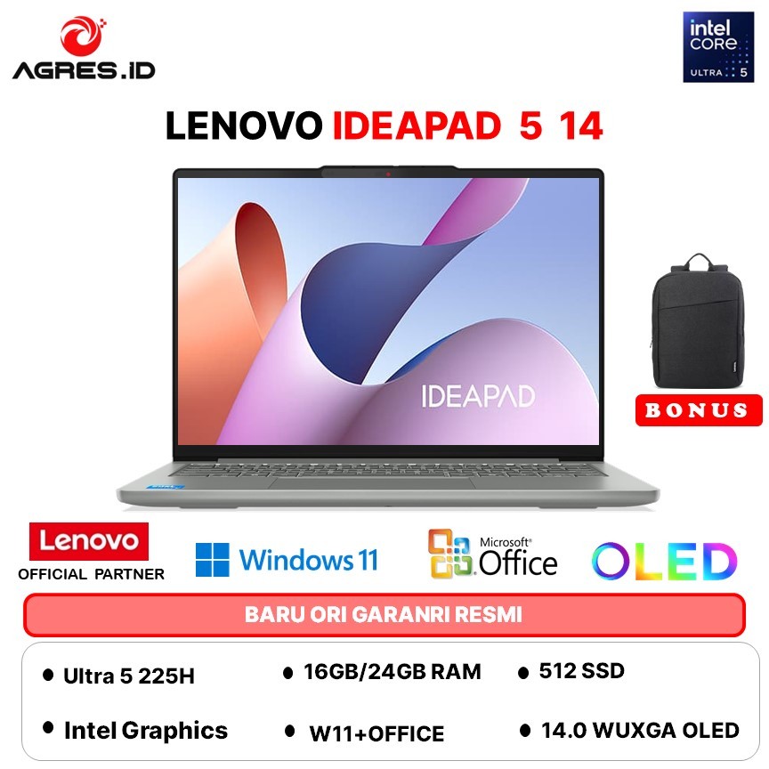 LENOVO IDEAPAD SLIM 5 14 OLED ULTRA 5 225H - RAM 24GB 512GB W11+OHS 14.0WUXGA BLIT - 0DID