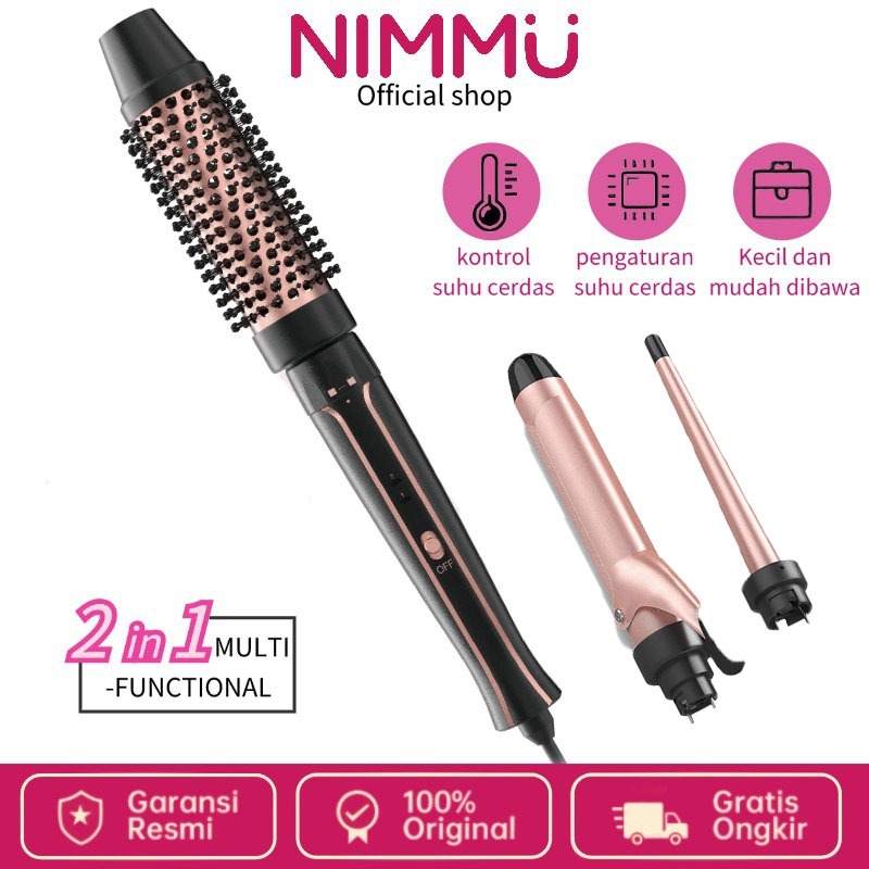 Nimmu thermal brush hot brush iron 2 in 1 sisir blow rambut 85w low watt catokan rambut curlyNimmu t