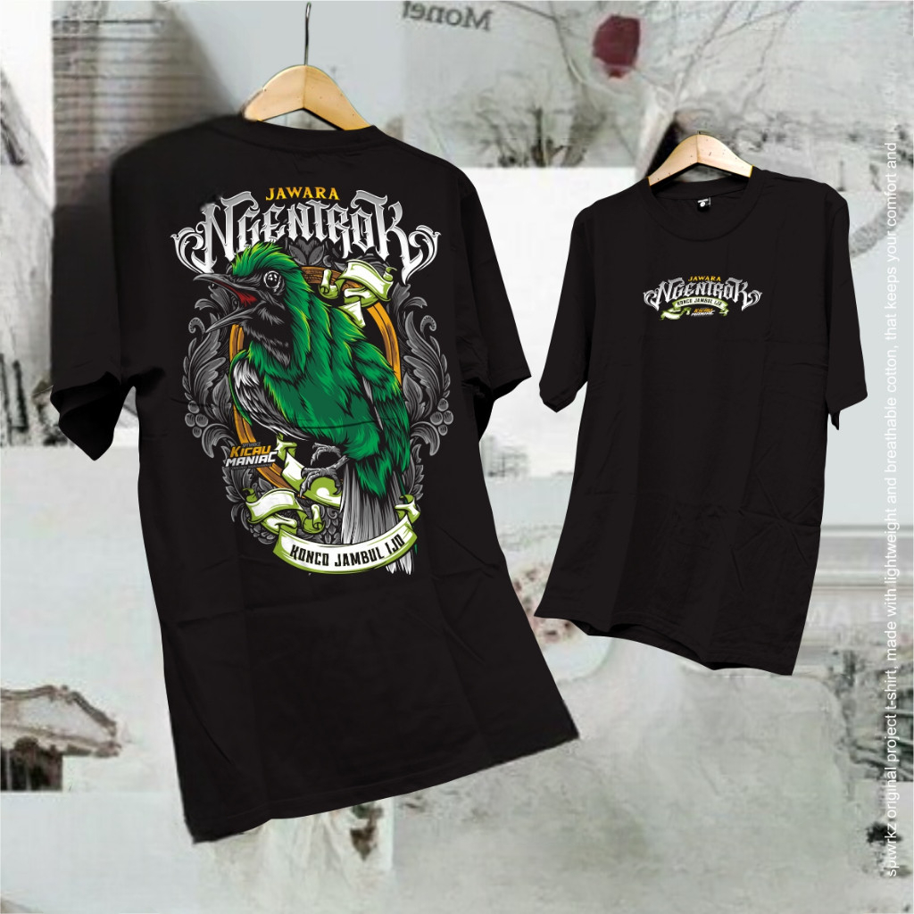 Kaos Burung Kicau Mania "JAMBUL NGENTROK" | Kaos Cucak Ijo | Kaos KicauMania | Kaos Distro